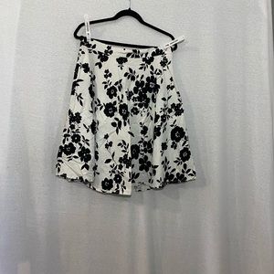 Black and white floral skirt